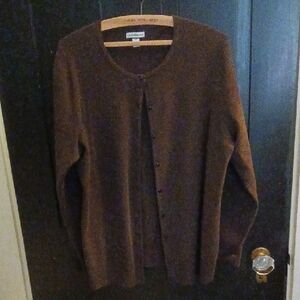 Chocolate Croft & Barrow Cardigan 1X